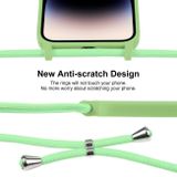 Gumený kryt Crossbody Lanyard na iPhone 15 Pro - Matcha zelená