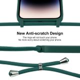 Gumený kryt Crossbody Lanyard na iPhone 15 Pro - Borovicové ihličie zelená