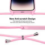 Gumený kryt Crossbody Lanyard na iPhone 15 Pro - Ružová
