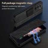 Peňaženkové kožené puzdro SULADA Snap na Samsung Galaxy Z Fold5 - Čierna