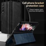 Peňaženkové kožené puzdro SULADA Magnetic na Samsung Galaxy Z Fold4 - Zelená