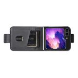 Peňaženkové kožené puzdro AZNS Calf na Samsung Galaxy Z Flip 5 - Čierna