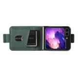Peňaženkové kožené puzdro AZNS Calf na Samsung Galaxy Z Flip 5 - Zelená