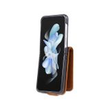 Peňaženkové kožené puzdro AZNS Calf na Samsung Galaxy Z Flip 5 - Svetlohnedá