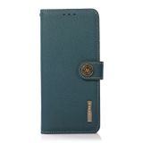 Peňaženkové kožené puzdro KHAZNEH Custer na Samsung Galaxy A25 5G - Zelená