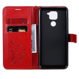 Peňaženkové 3D puzdro BUTTERFLIES na Xiaomi Redmi Note 9 - Červená