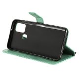 Peňaženkové 3D puzdro na Samsung Galaxy A21s - Zelený motýľ
