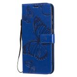 Peňaženkové 3D puzdro na Samsung Galaxy A21s - Modrý motýľ