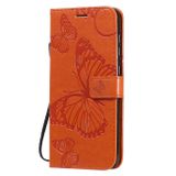Peňaženkové 3D puzdro na Samsung Galaxy A21s - Oranžový motýľ