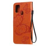Peňaženkové 3D puzdro na Samsung Galaxy A21s - Oranžový motýľ