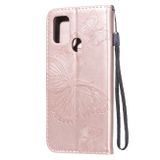 Peňaženkové 3D puzdro na Samsung Galaxy A21s - Ružovozlatý motýľ