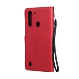 Peňaženkové kožené puzdro na Motorola Moto G8 Power Lite - Červený