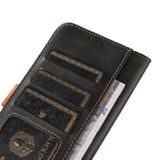 Peňaženkové kožené puzdro Stitching na Honor 90 Lite - Čierna