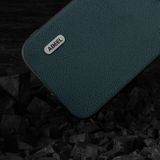 Kožený kryt ABEEL Luolai na Samsung Galaxy S23 FE - Tmavo zelená