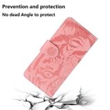 Peňaženkové kožené puzdro Tiger Embossed na Samsung Galaxy A05s - Ružová