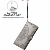 Peňaženkové kožené puzdro Mandala na Xiaomi Redmi 12 - Šedá