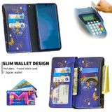 Peňaženkové kožené puzdro na Xiaomi Mi Note 10 - Purple Butterfly