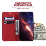 Peňaženkové kožené puzdro Geometric Embossed na Galaxy A15 4G/ 5G - Červená
