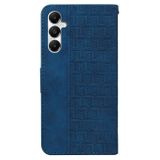 Peňaženkové kožené puzdro Geometric Embossed na Samsung Galaxy A05s - Modrá