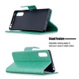 Peňaženkové kožené puzdro na Sony Xperia L4 - Butterflies Green