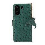 Peňaženkové kožené puzdro Ostrich Pattern na Galaxy A55 5G - Zelená