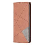 Peňaženkové kožené puzdro Rhombus na Samsung Galaxy S24 5G - Hnedá