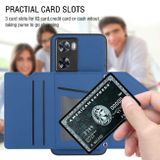 Kožený kryt Card Slots na Oppo A57 / A57s - Kráľovská modrá