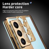 Plastový kryt Magnetic Shell na Samsung Galaxy Z Fold5 - Modrá + Zlatá