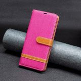 Peňaženkové kožené puzdro Block Denim na Samsung Galaxy A25 5G - Rose Red