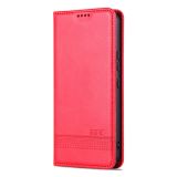 Peňaženkové kožené puzdro AZNS Magnetic Calf na Galaxy A55 5G - Červená