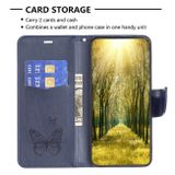 Peňaženkové kožené puzdro Two Butterflies na Samsung Galaxy A25 5G - Modrá
