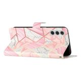 Peňaženkové kožené puzdro na Samsung Galaxy A25 5G - Pink Marble