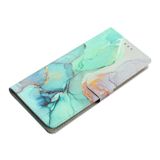 Peňaženkové kožené puzdro Colored Drawing na iPhone 15 Plus - Green Marble