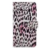 Peňaženkové kožené puzdro Colored Drawing na iPhone 15 Plus - Leopard