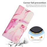 Multifunkčné peňaženkové puzdro Painted Marble na iPhone 15 Plus - Ružovozlatá