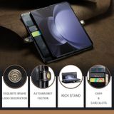 Multifunkčné peňaženkové puzdro CaseMe Crazy Horse na Samsung Galaxy Z Fold5 - Čierna