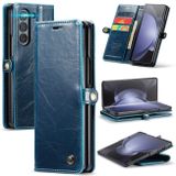 Multifunkčné peňaženkové puzdro CaseMe Crazy Horse na Samsung Galaxy Z Fold5 - Modrá