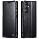 Peňaženkové kožené puzdro CaseMe Business na Samsung Galaxy S23 FE - Čierna