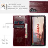 Peňaženkové kožené puzdro CaseMe Business na Samsung Galaxy S23 FE - Morušovo červená