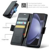 Peňaženkové kožené puzdro CaseMe Anti-Theft na Samsung Galaxy Z Fold5 - Čierna