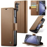 Peňaženkové kožené puzdro CaseMe Anti-Theft na Samsung Galaxy Z Fold5 - Hnedá