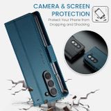 Peňaženkové kožené puzdro CaseMe Anti-Theft na Samsung Galaxy Z Fold5 - Modrá