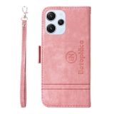 Peňaženkové kožené puzdro BETOPNICE Buckle na Xiaomi Redmi 12 - Ružová