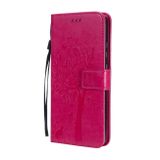 Peňaženkové kožené puzdro na Huawei P40 Lite E - Ružovočervený