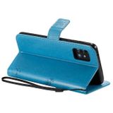 Peňaženkové kožené puzdro TREE na Samsung Galaxy A51 5G - Modrá