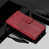 Peňaženkové kožené puzdro TREE na Samsung Galaxy A51 5G - Červená