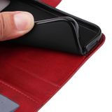 Peňaženkové kožené puzdro Classic Calf Texture na Samsung Galaxy A05s - Červená