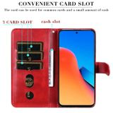 Peňaženkové kožené puzdro Zipper na Xiaomi Redmi 12 - Červená