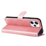 Peňaženkové kožené puzdro Zipper na Xiaomi Redmi 12 - Ružovozlatá