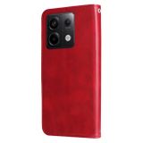 Peňaženkové kožené puzdro Global Zipper na Xiaomi Redmi Note 13 Pro - Červená